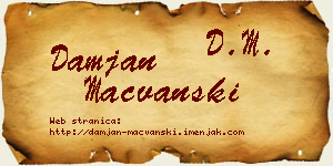 Damjan Mačvanski vizit kartica